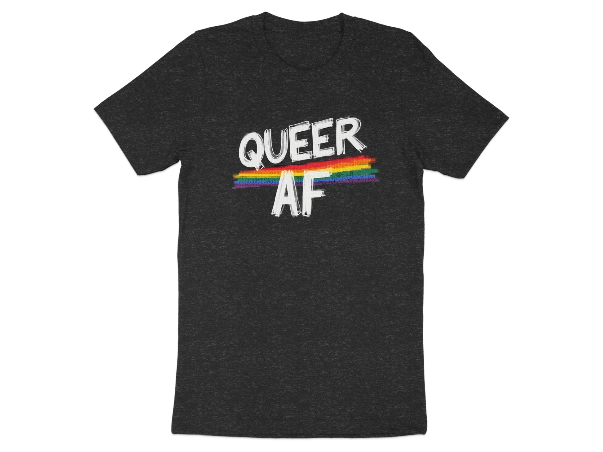 Queer AF Rainbow Stripe Graphic Tee Shirt product type
