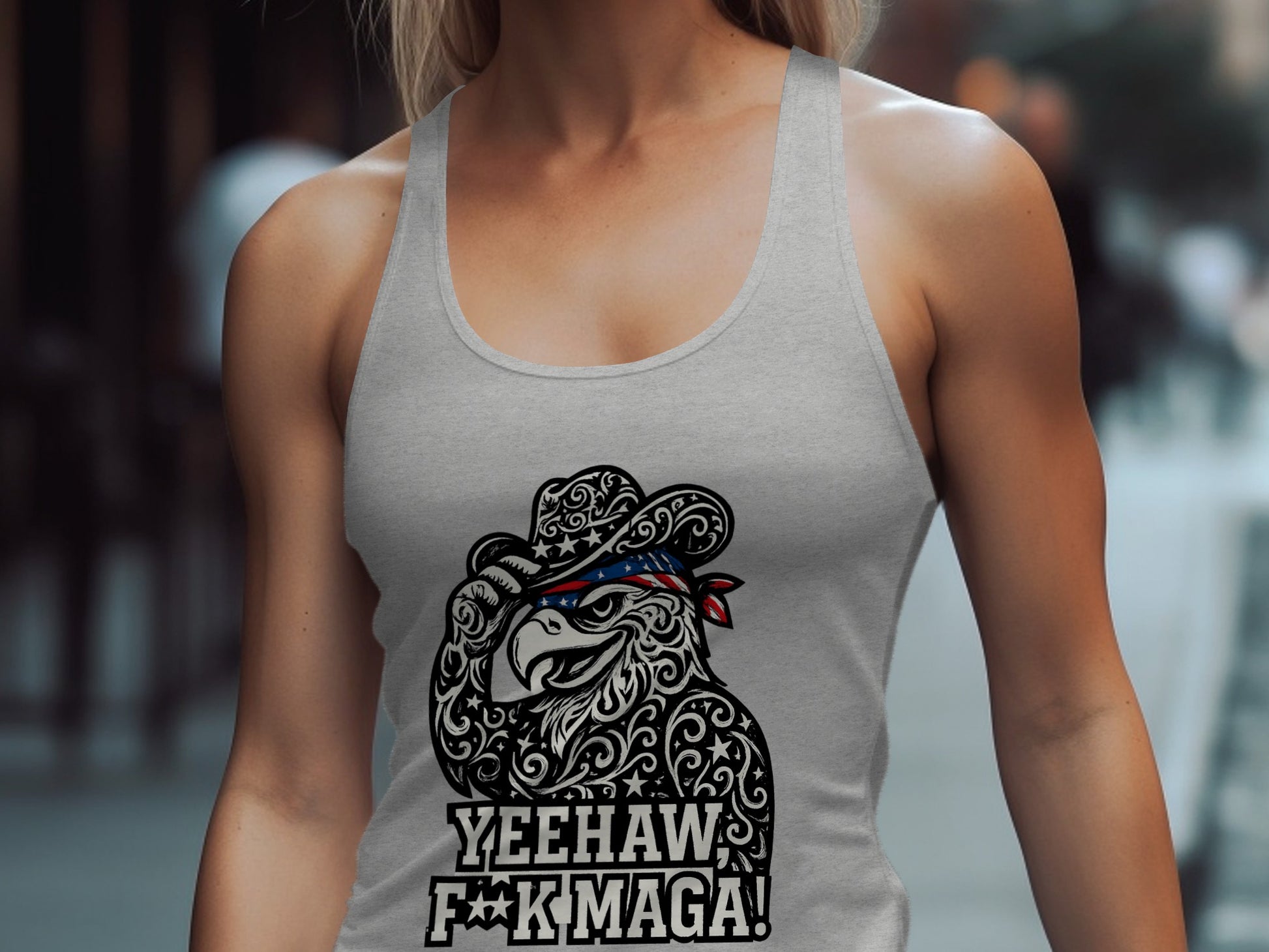 Yeehaw F**k Maga Eagle Graphic Printed Tank Top product