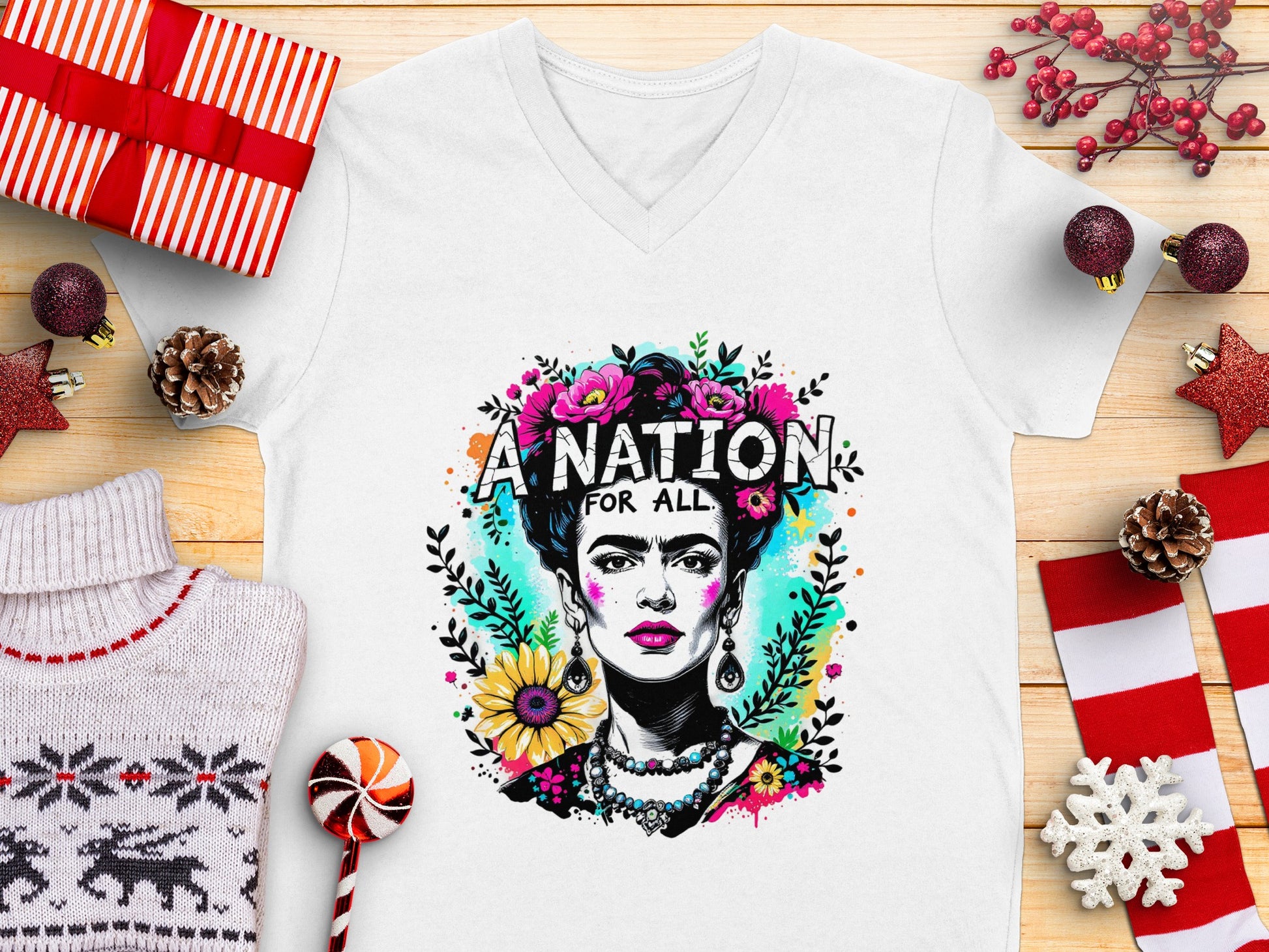 A Nation For All Colorful Printed T-Shirt