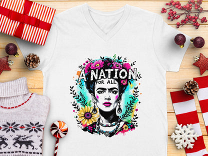 A Nation For All Colorful Printed T-Shirt