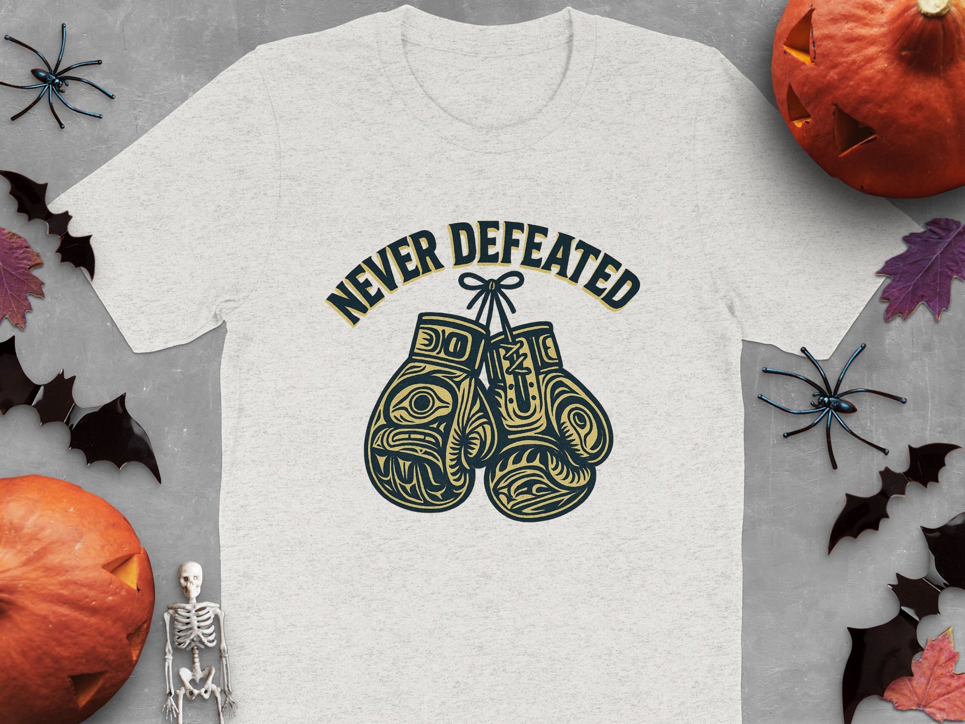 Never Defeated Boxing Gloves Graphic T-Shirt product type