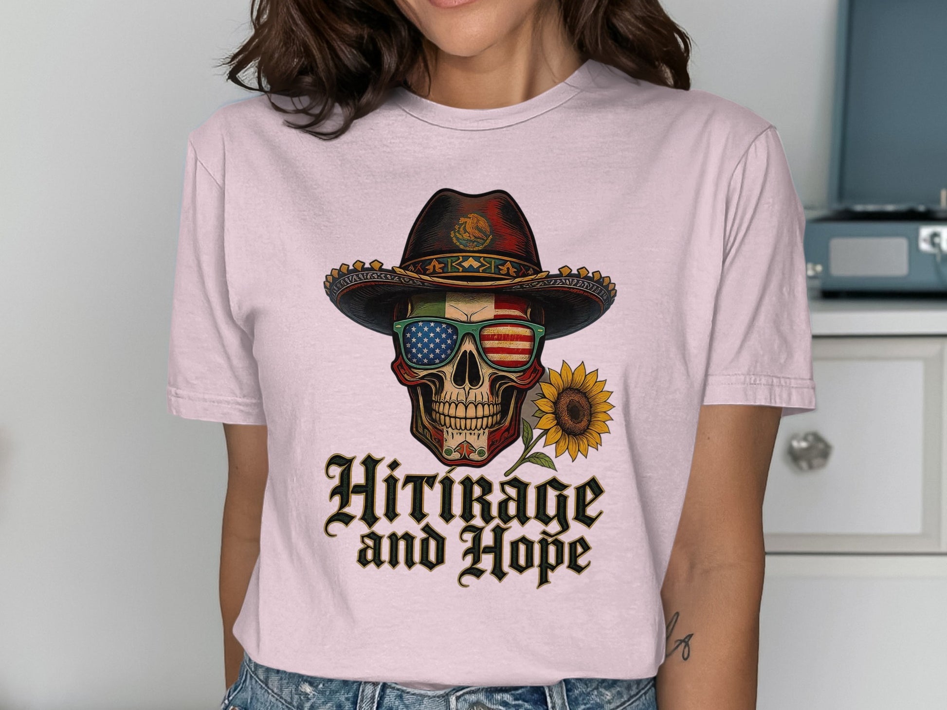 Vintage Western Skull with Hat and Sunflower product type