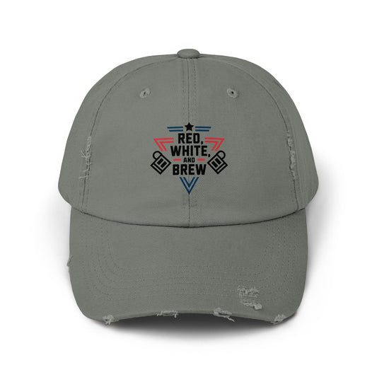 Red White and Brew Distressed Adjustable Hat product