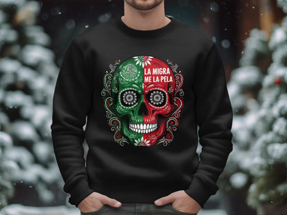 La Migra Me La Pela Skull Design Hoodie product type