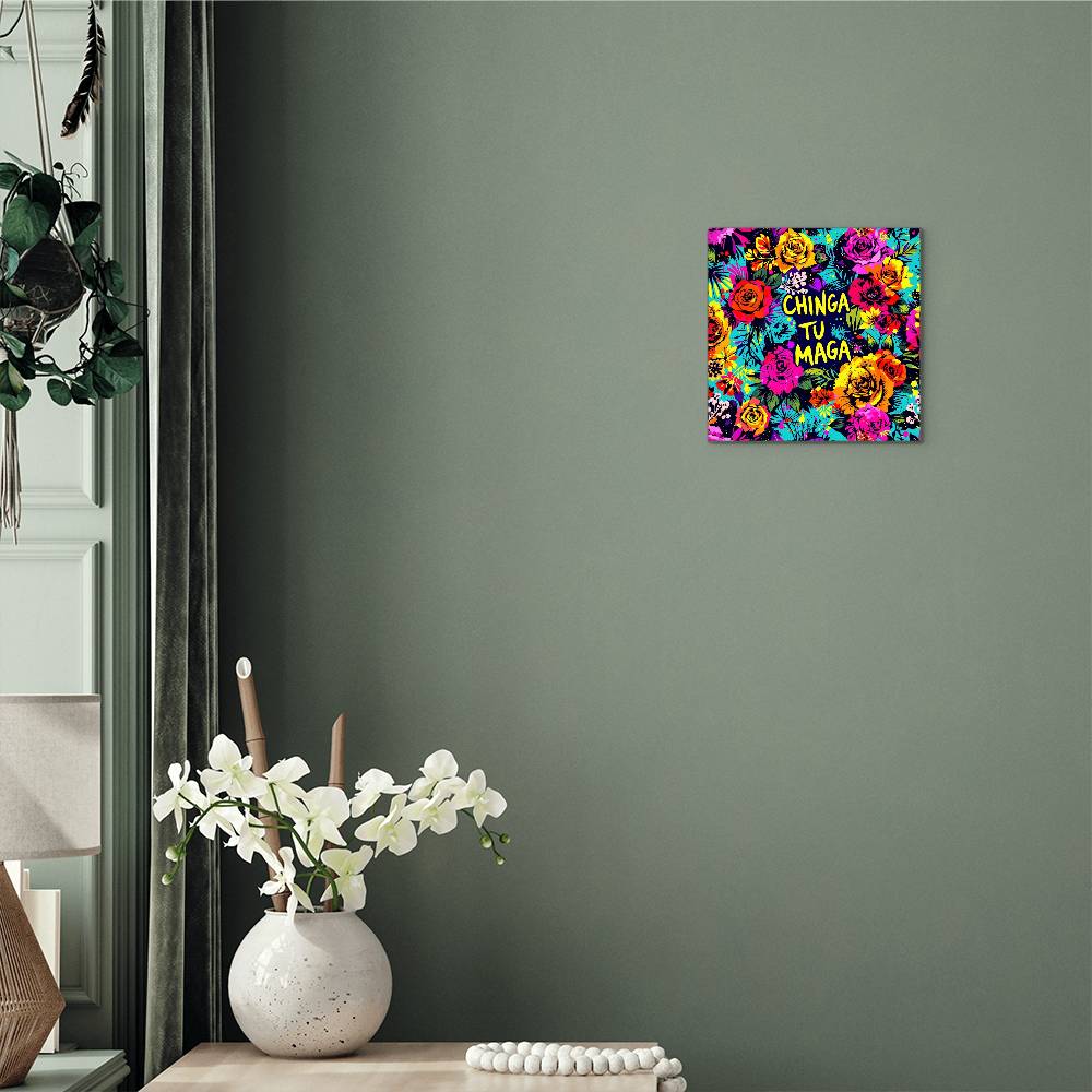 Chinga Tu Maga Metal Print, High Gloss Floral Art, Wall Decor, Gift for Home, Vibrant Aluminum Print, Tropical Wall Display