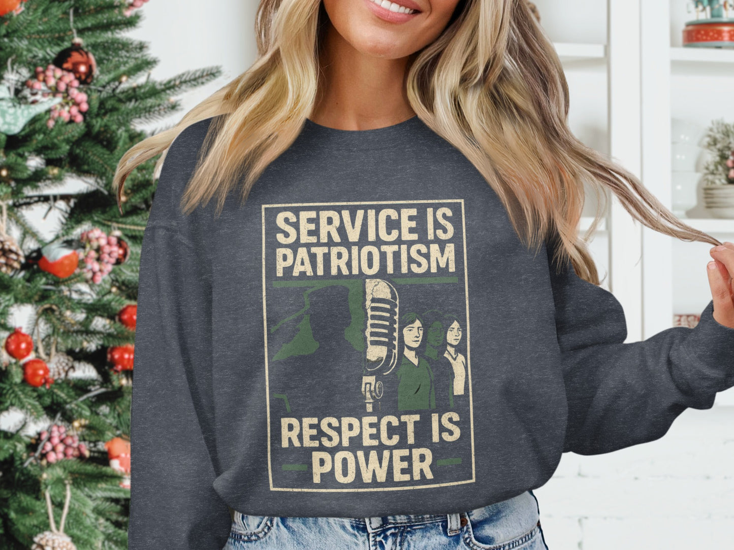 Service Is Patriotism Respect Is Power sweatshirt product
