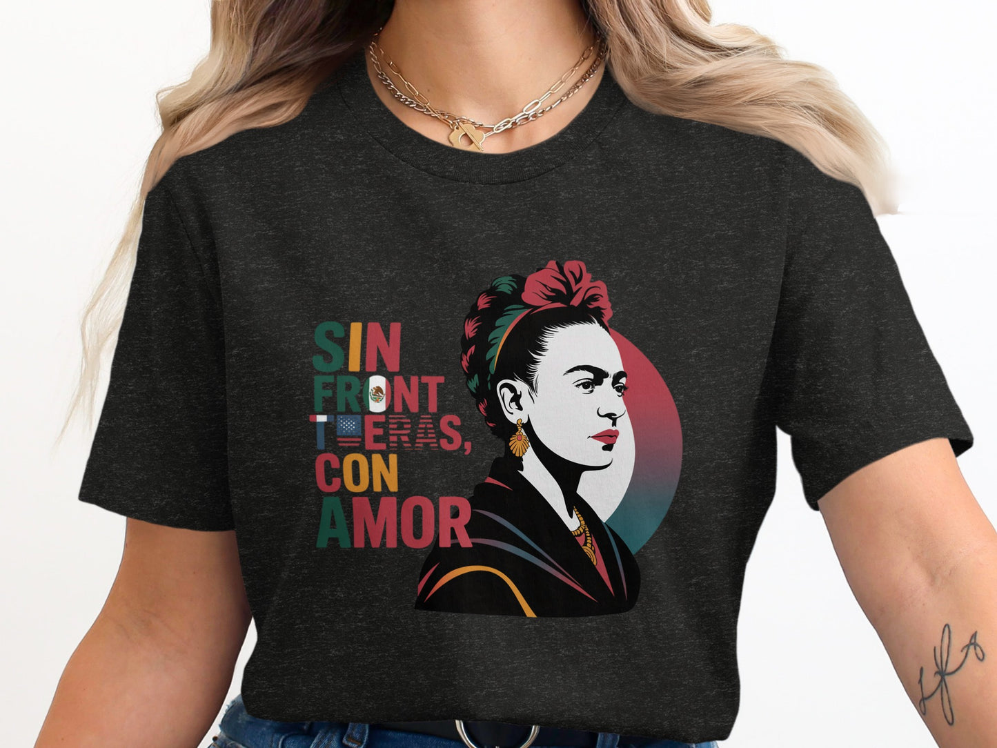 Vibrant Sin Fronteras Con Amor Graphic Tee product