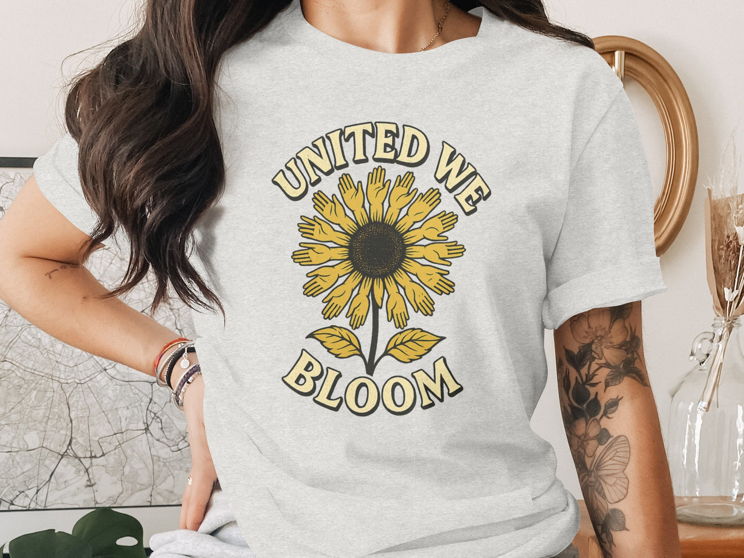 United We Bloom Sunflower United Hands Graphic Shirt product