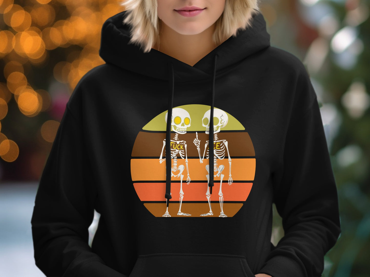 Retro Skeleton Figures Graphic Hoodie product