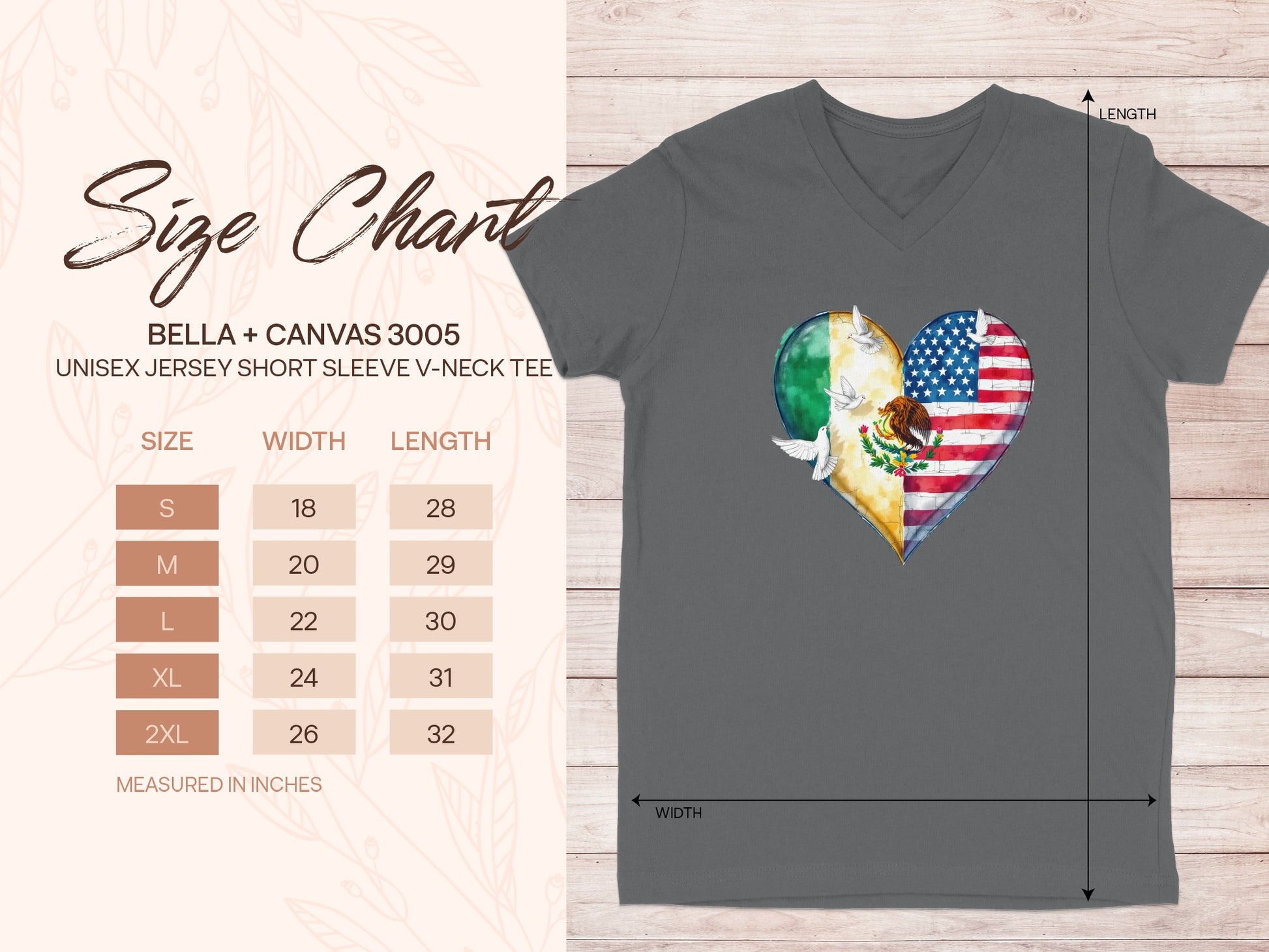 Heart Shaped Flag Graphic V-Neck T-Shirt product