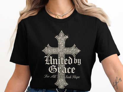 United by Grace Inspirational Cross Graphic T-Shirt product