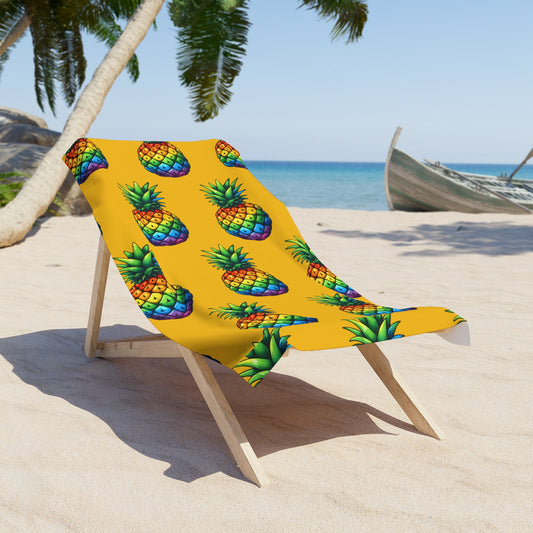 pride towell Vibrant Pineapple Beach Towel, Summer Beach Gear, Tropical Pool Accessories, Perfect for Vacations, Gift for Beach Lovers