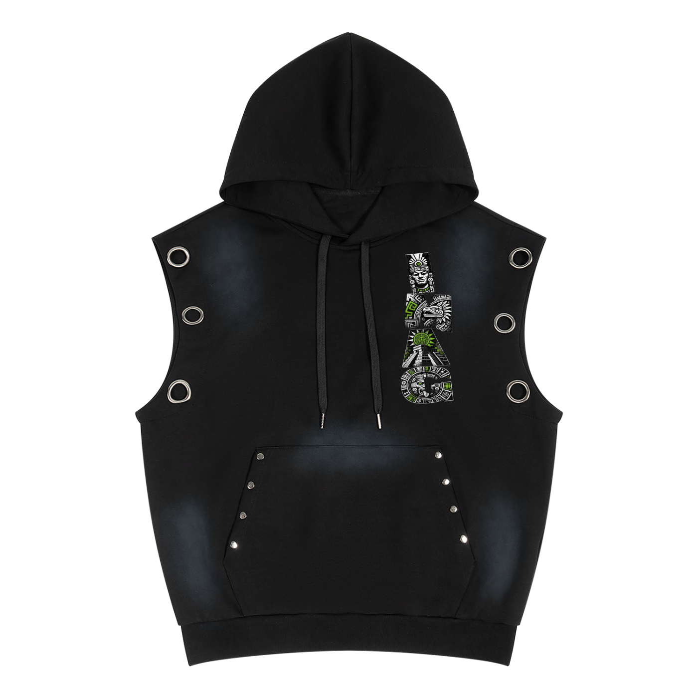 Unisex Vintage Wash Sun Fade Sleeveless Hoodie