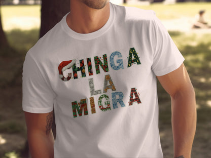 Funny Santa Themed CHINGA LA MIGRA Graphic Tee product