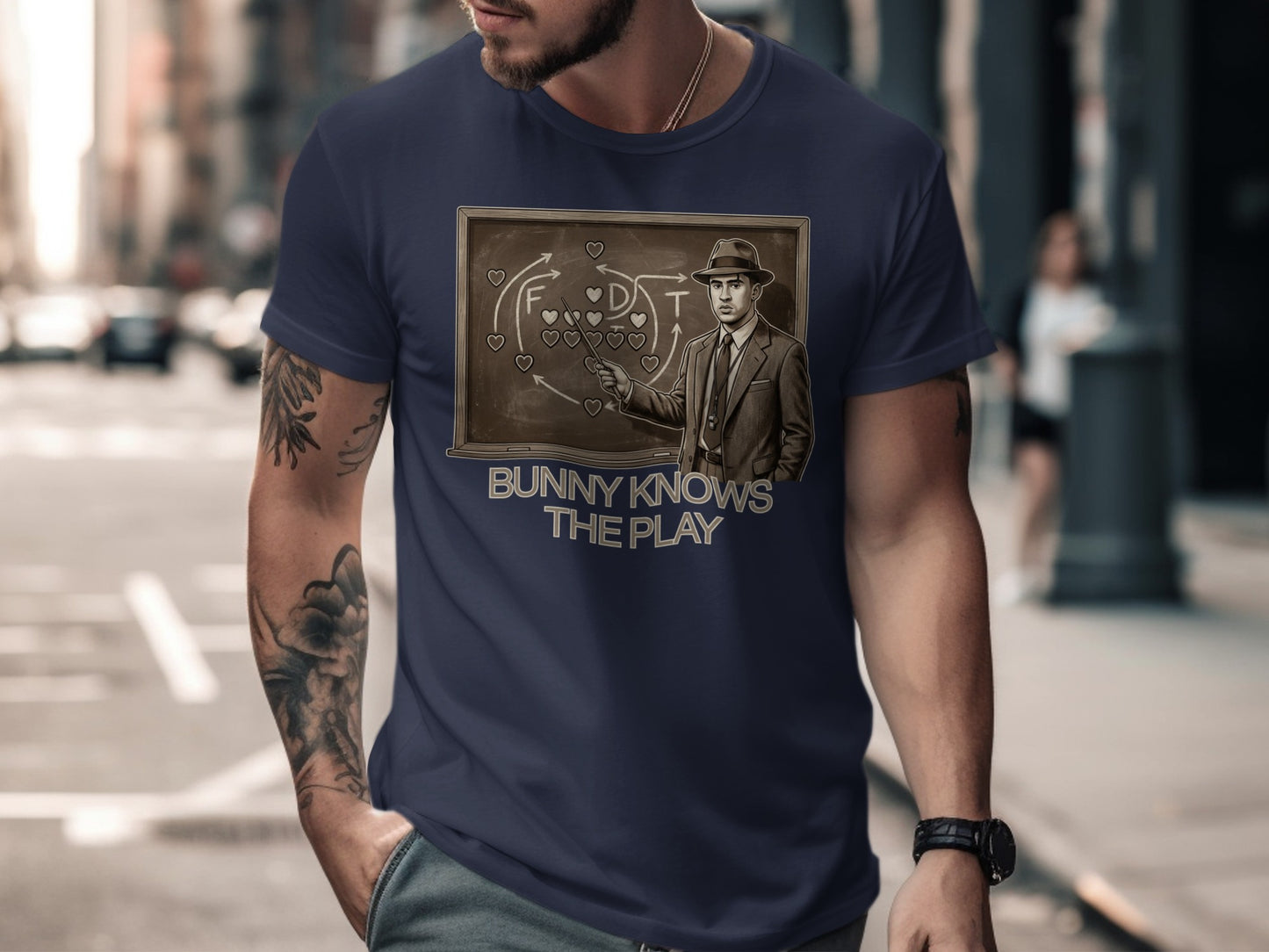 Bunny Knows The Play Educational Chalkboard T-Shirt