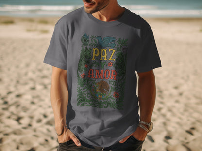 Unique Peace and Love Graphic Tee Shirt product