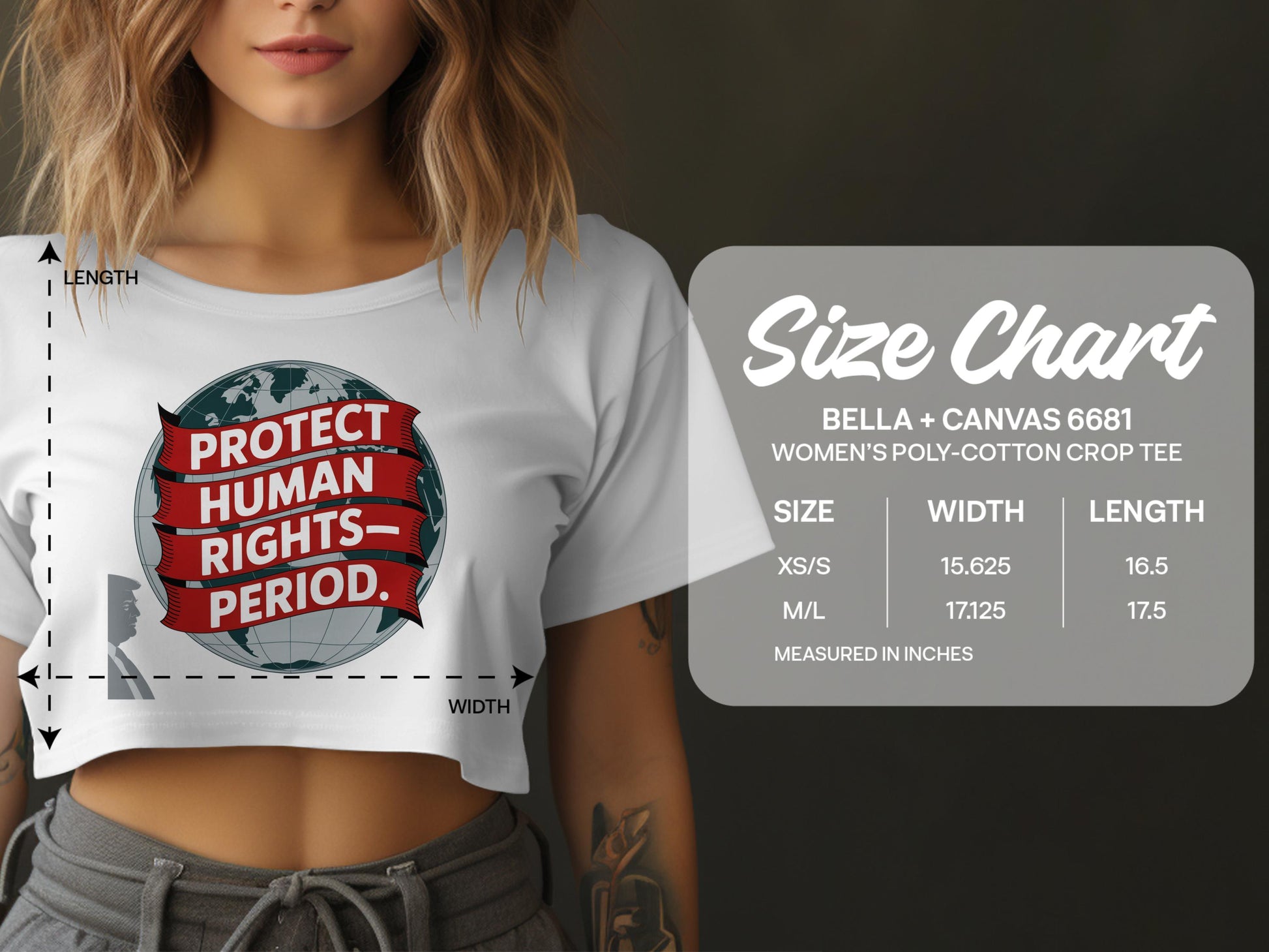 Protect Human Rights Period Women's Crop Tee product