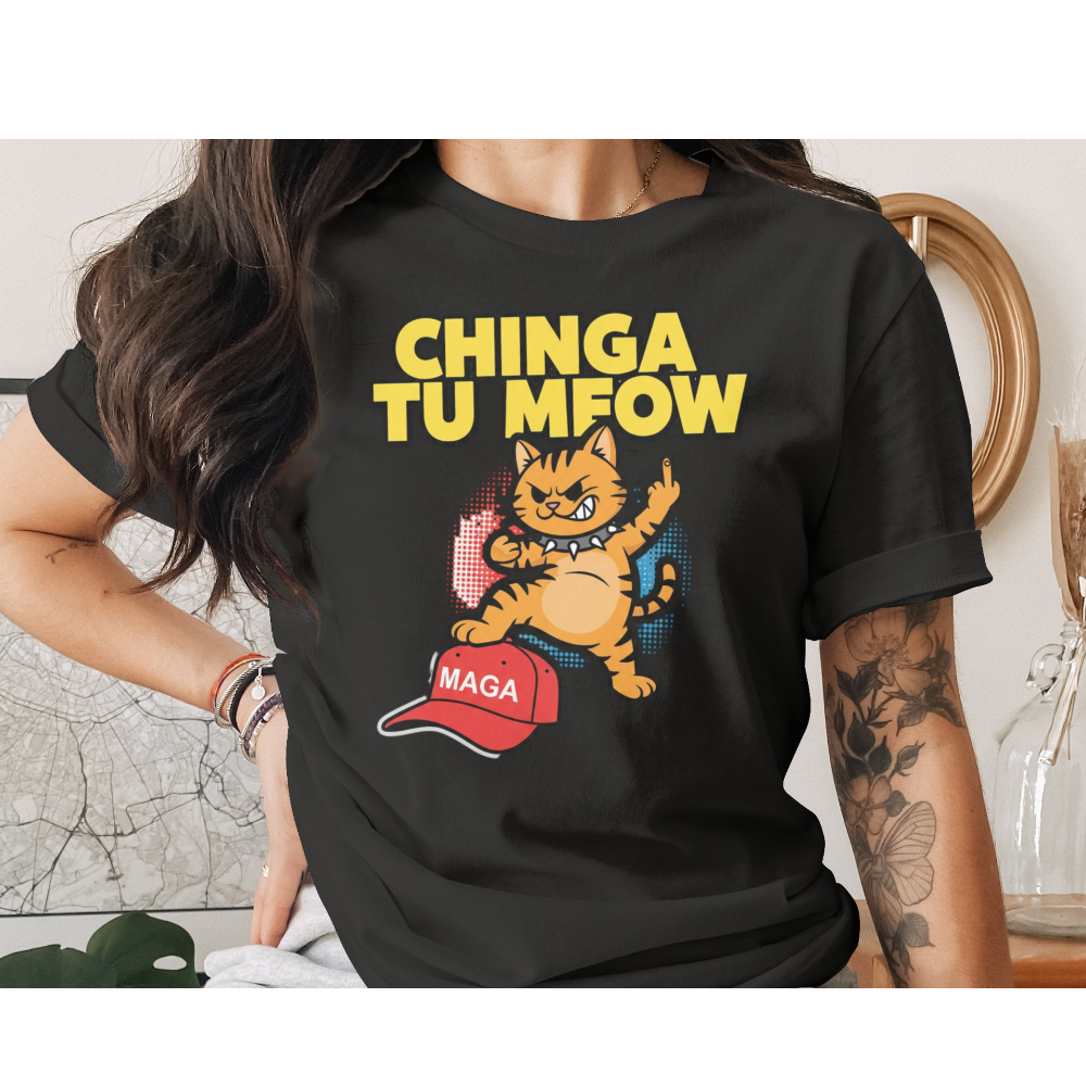 CHINGA TU MFOW Angry Cat MAGA Hat Middle Finger product type