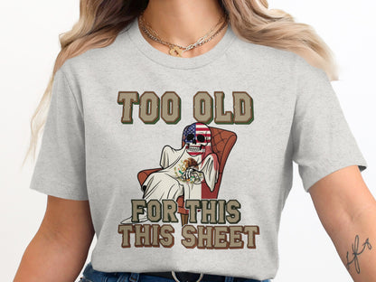 Too Old For This Sheet Funny Skeleton Design product type