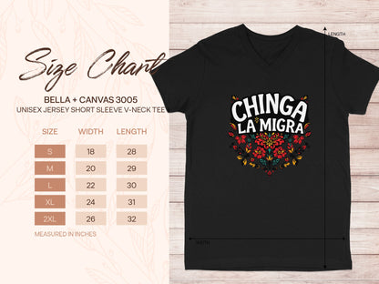 Chinga La Migra Colorful Floral Design T-Shirt product