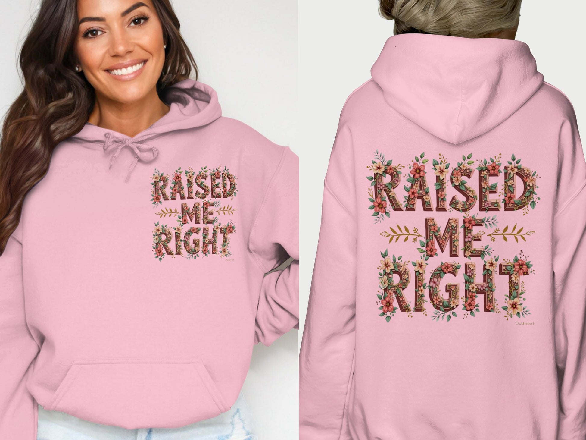 Raised Me Right Pink Graphic Hoodie product type