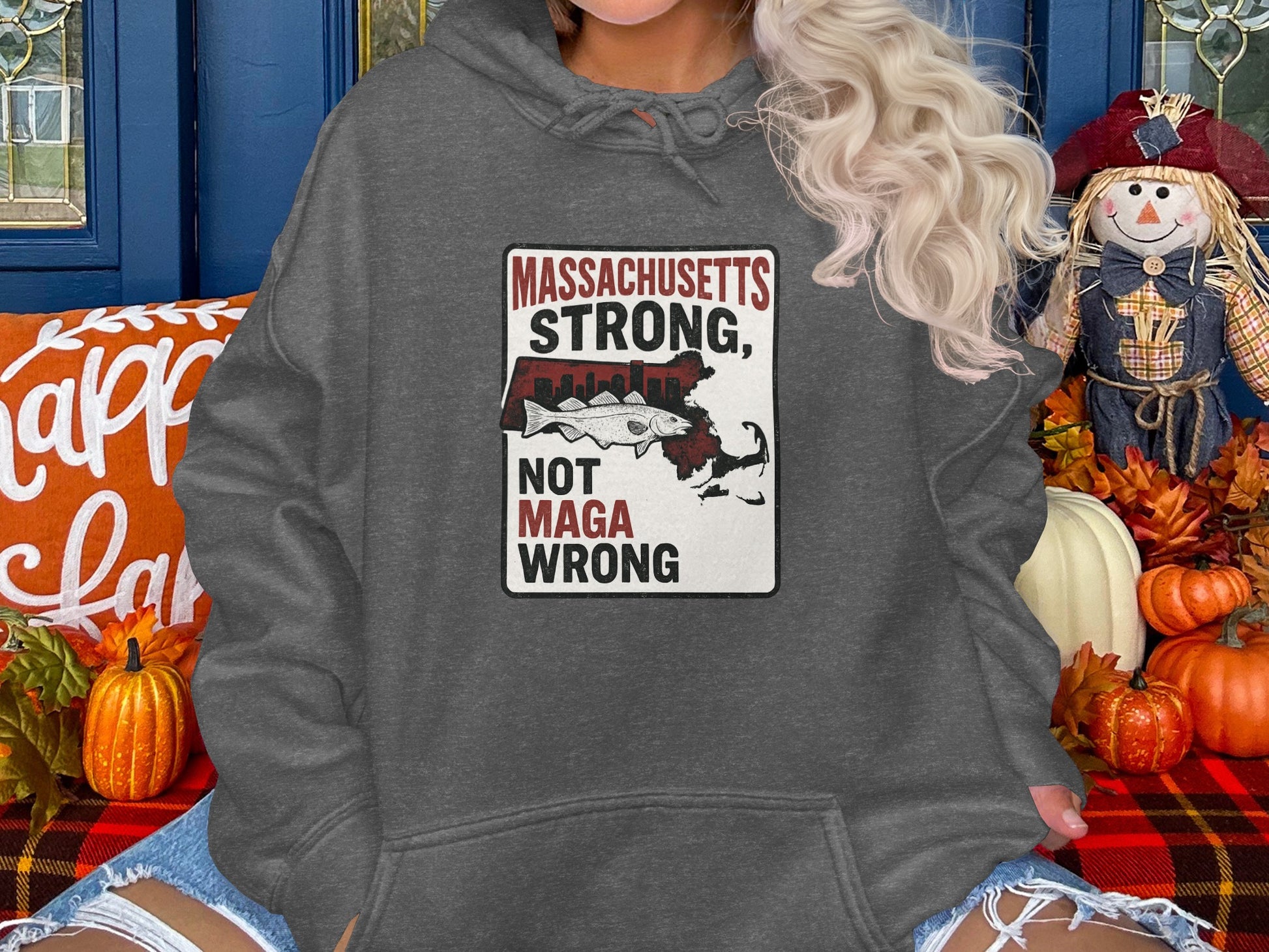 Massachusetts Strong Not Maga Wrong Hoodie product type