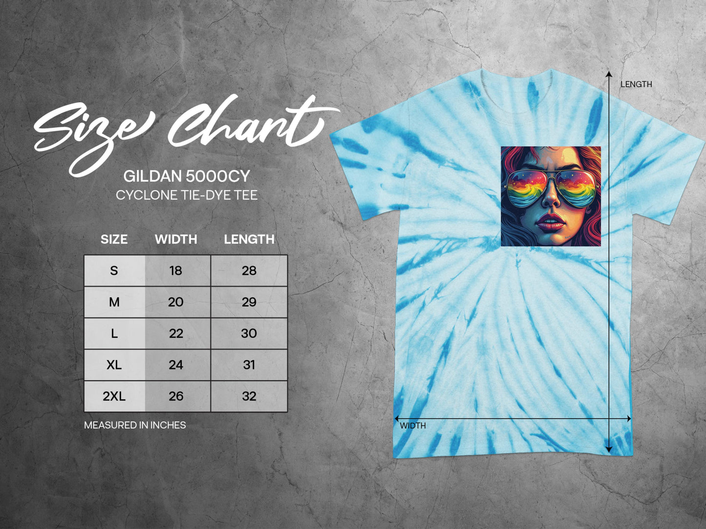 Cyclone Tie Dye Tee with Artistic Sunglasses Design product type