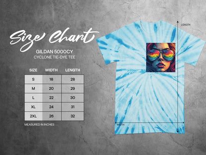 Cyclone Tie Dye Tee with Artistic Sunglasses Design product type
