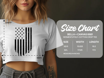 American Flag Distressed Women's Crop Tee product type