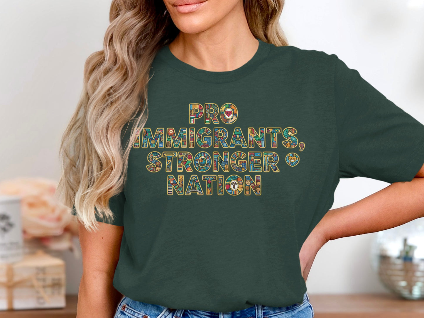Pro Immigrants Stronger Nation Graphic Tee