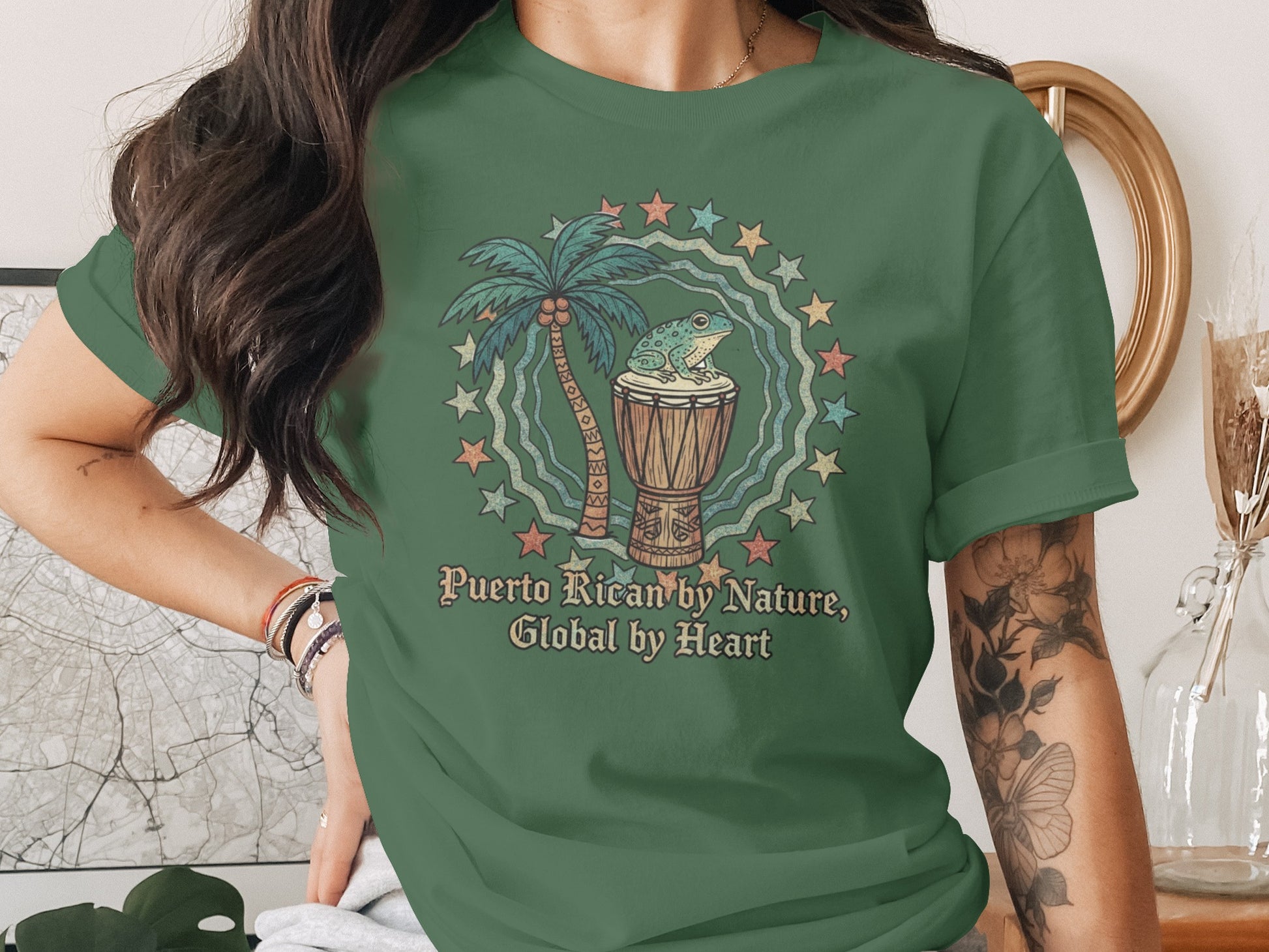 Puerto Rican by Nature Global by Heart T-shirt