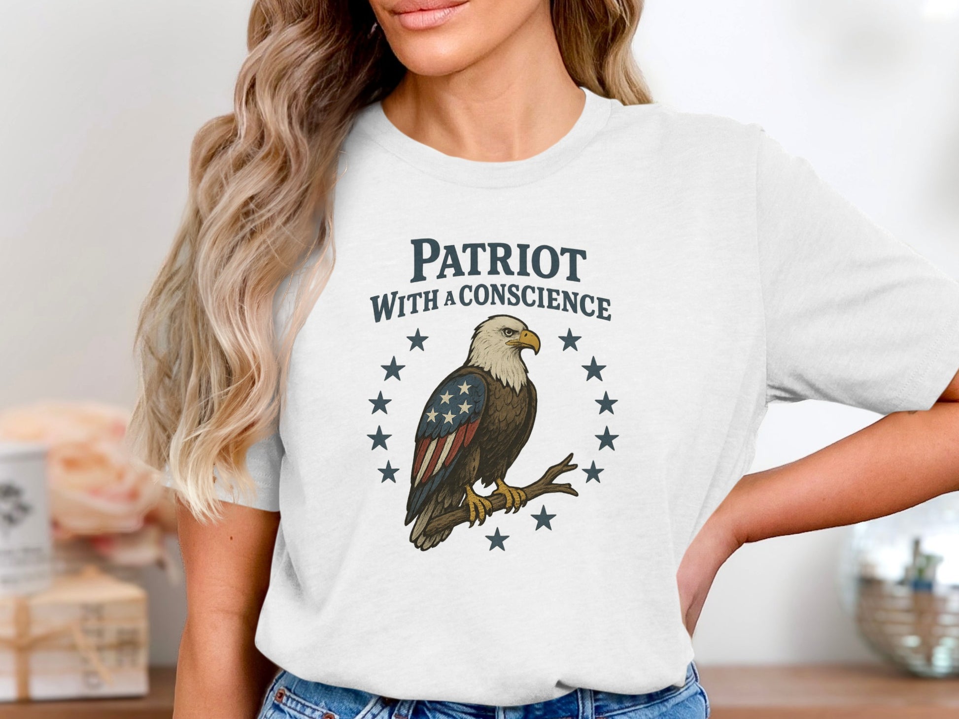 Patriot With a Conscience Eagle T-Shirt product type