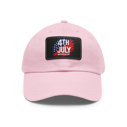 Patriotic Dad Hat with Leather Patch | 4th of July