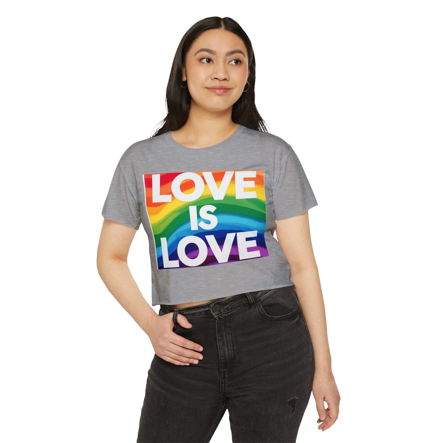 Pride corp top Rainbow Love is Love Crop Top for Festivals