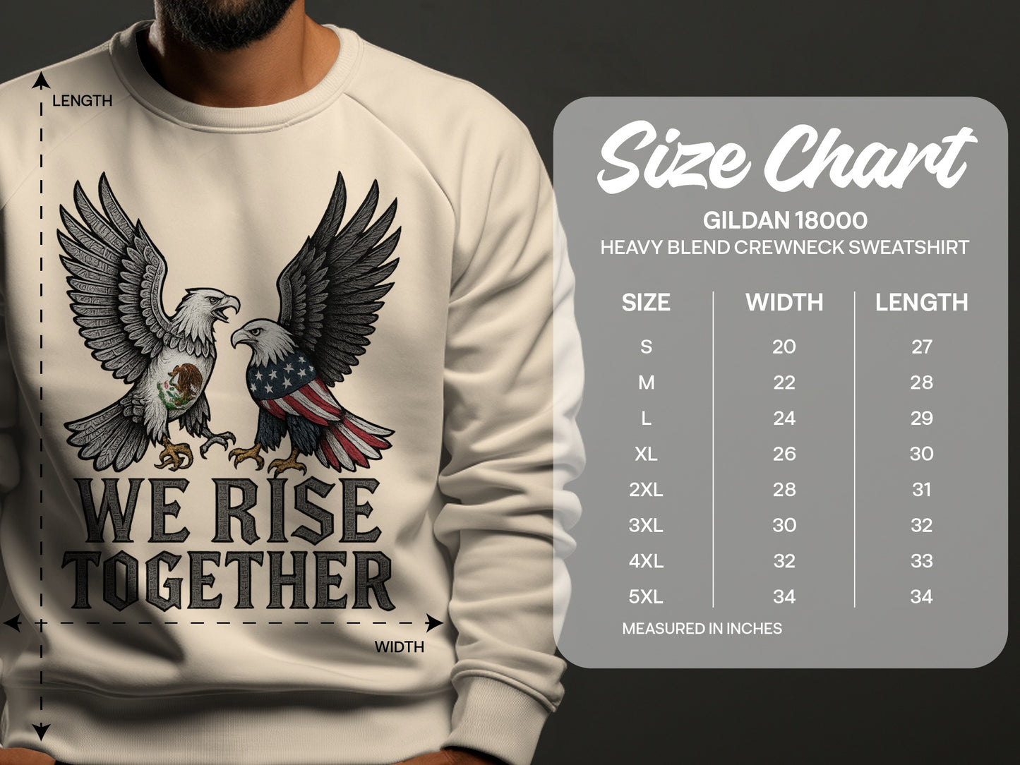 We Rise Together Heavy Blend Crewneck Sweatshirt