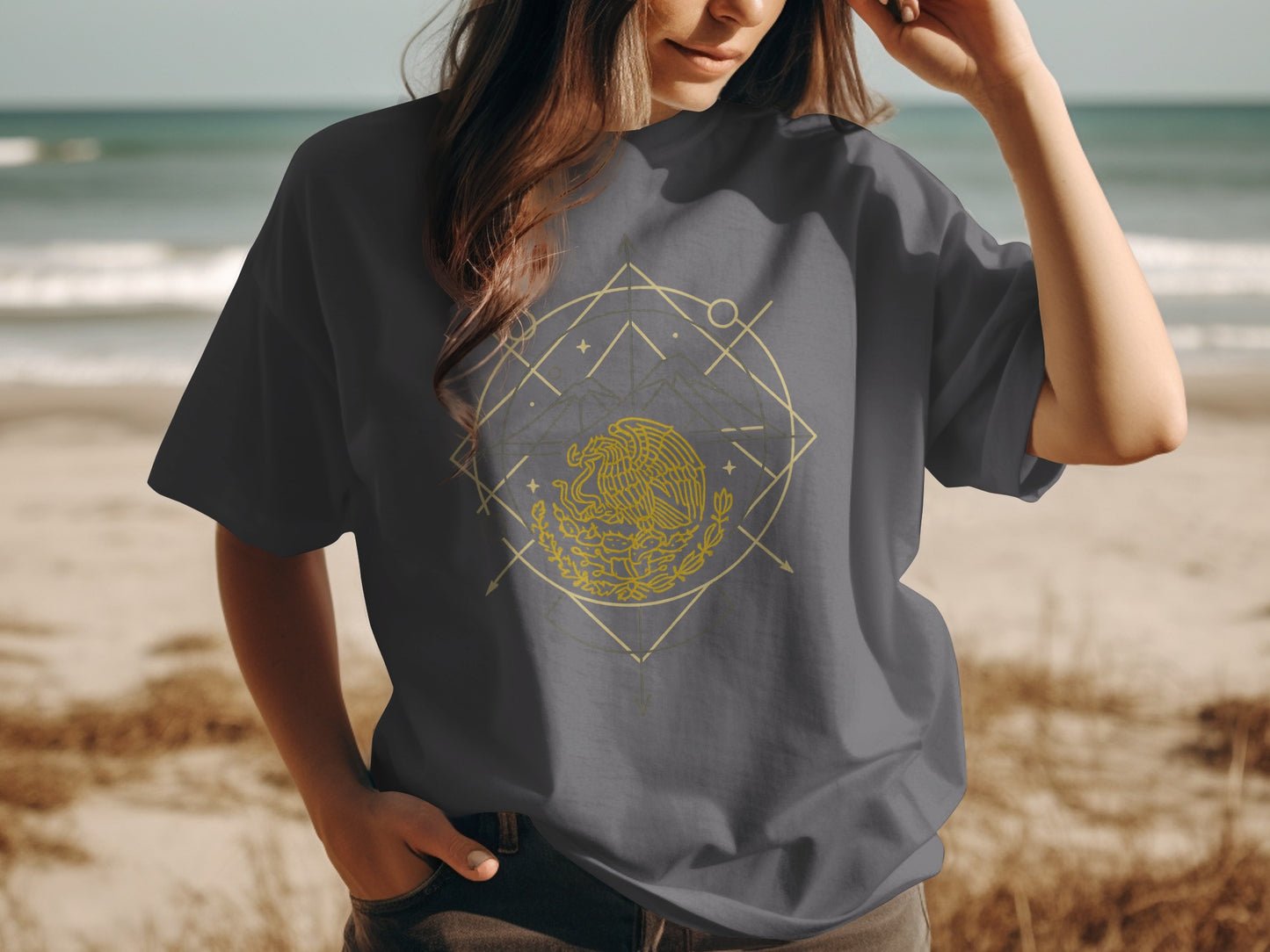 Geometric Eagle Print Graphic Short Sleeve T-shirt product type