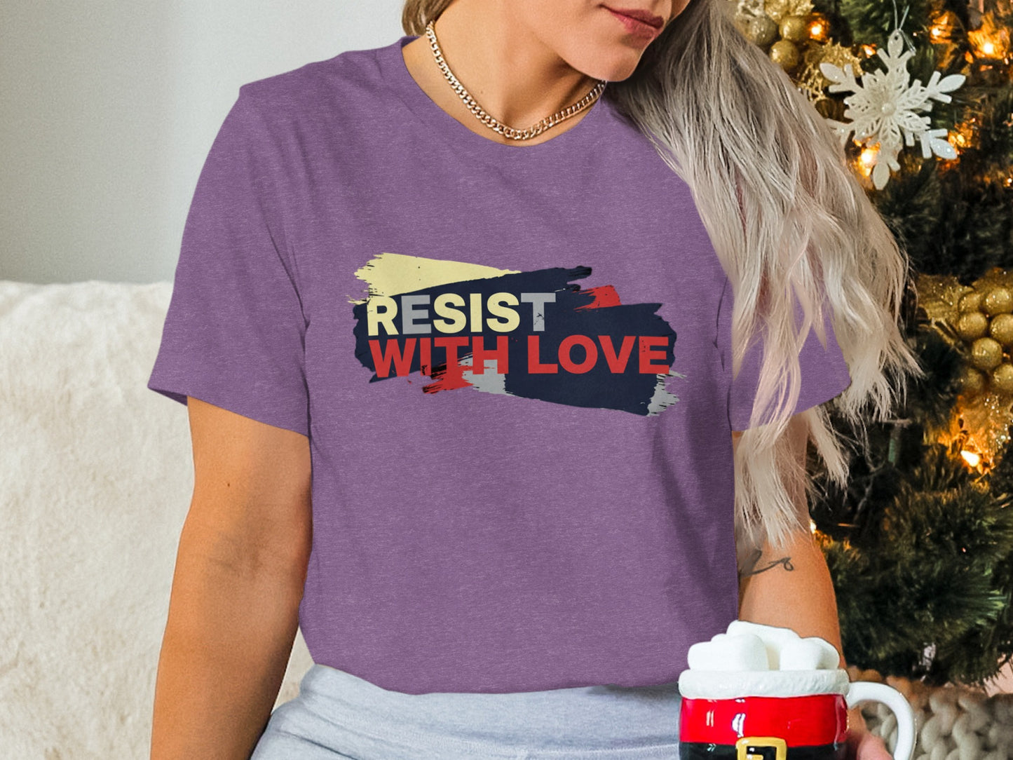 Resist With Love Graphic Tee Festive Season Apparel