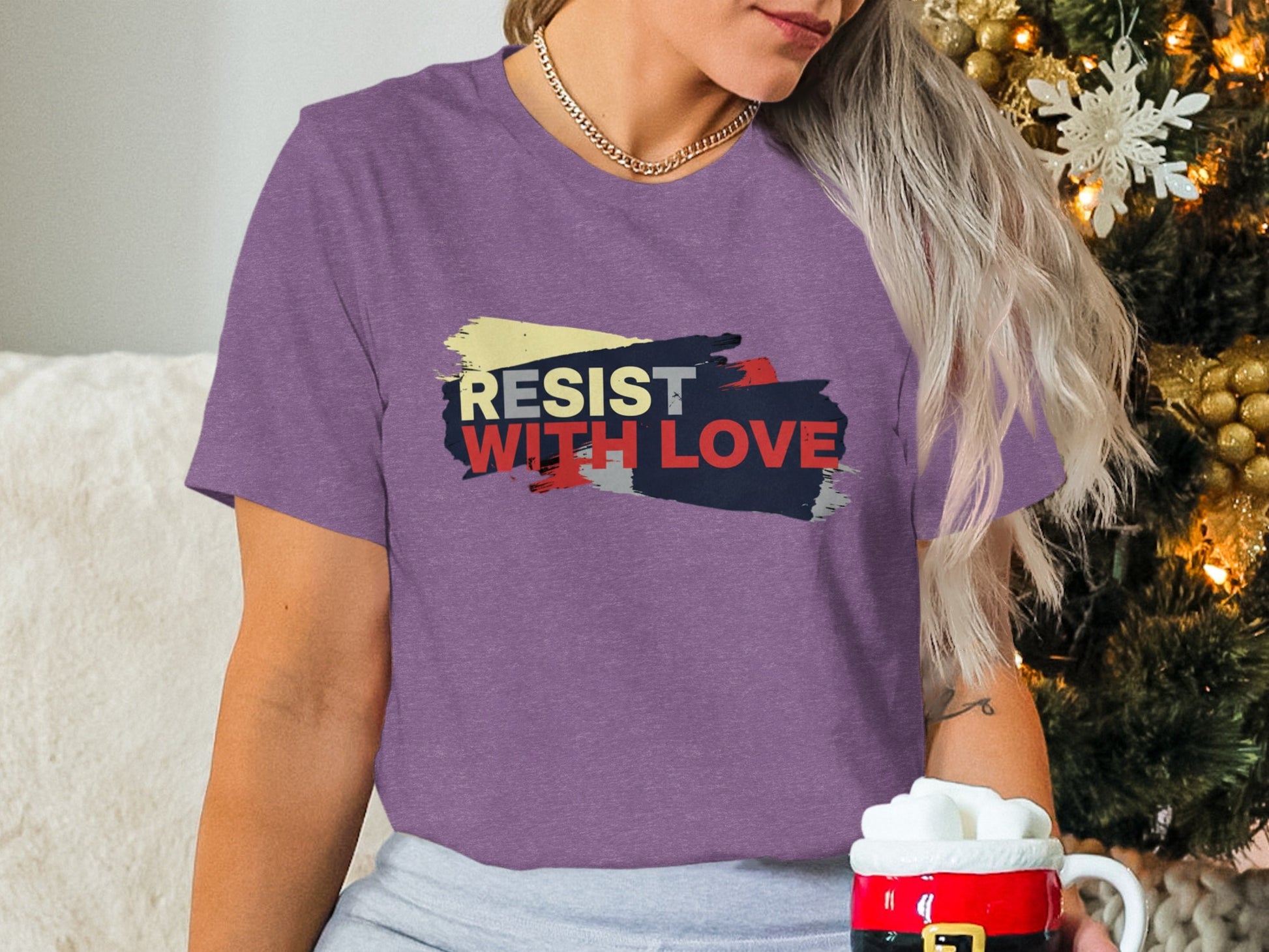 Resist With Love Graphic Tee Festive Season Apparel