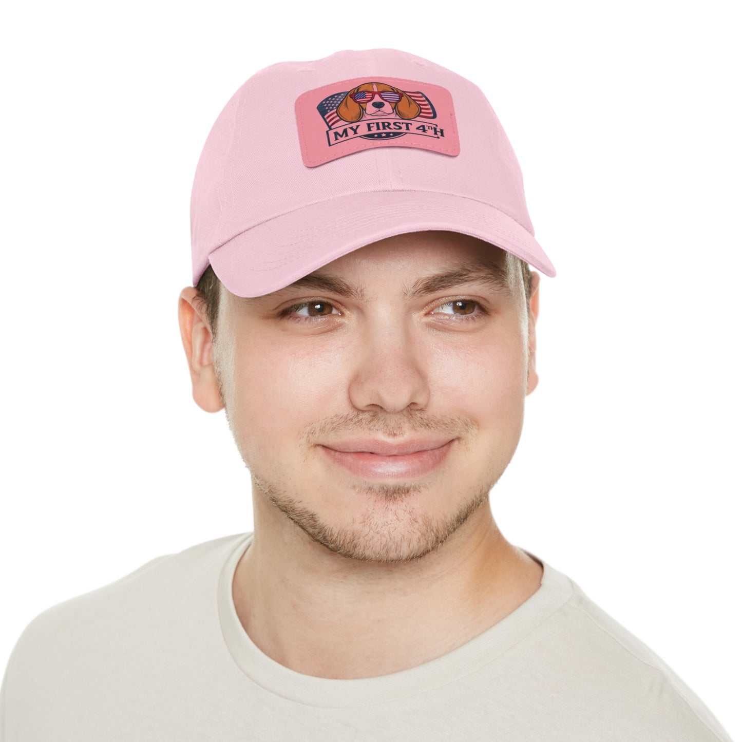 4th of July Dad Hat with Leather Patch (Rectangle)