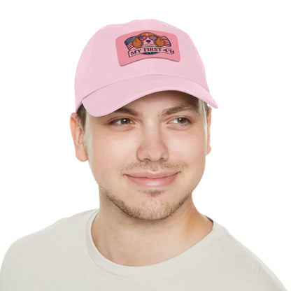 4th of July Dad Hat with Leather Patch (Rectangle)