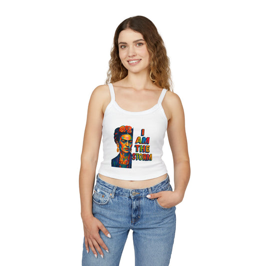 Empowering Frida Kahlo Tank Top | Women's Spaghetti Strap Tee, Inspirational Summer Top, Art Apparel, Gift for Her, Boho Style