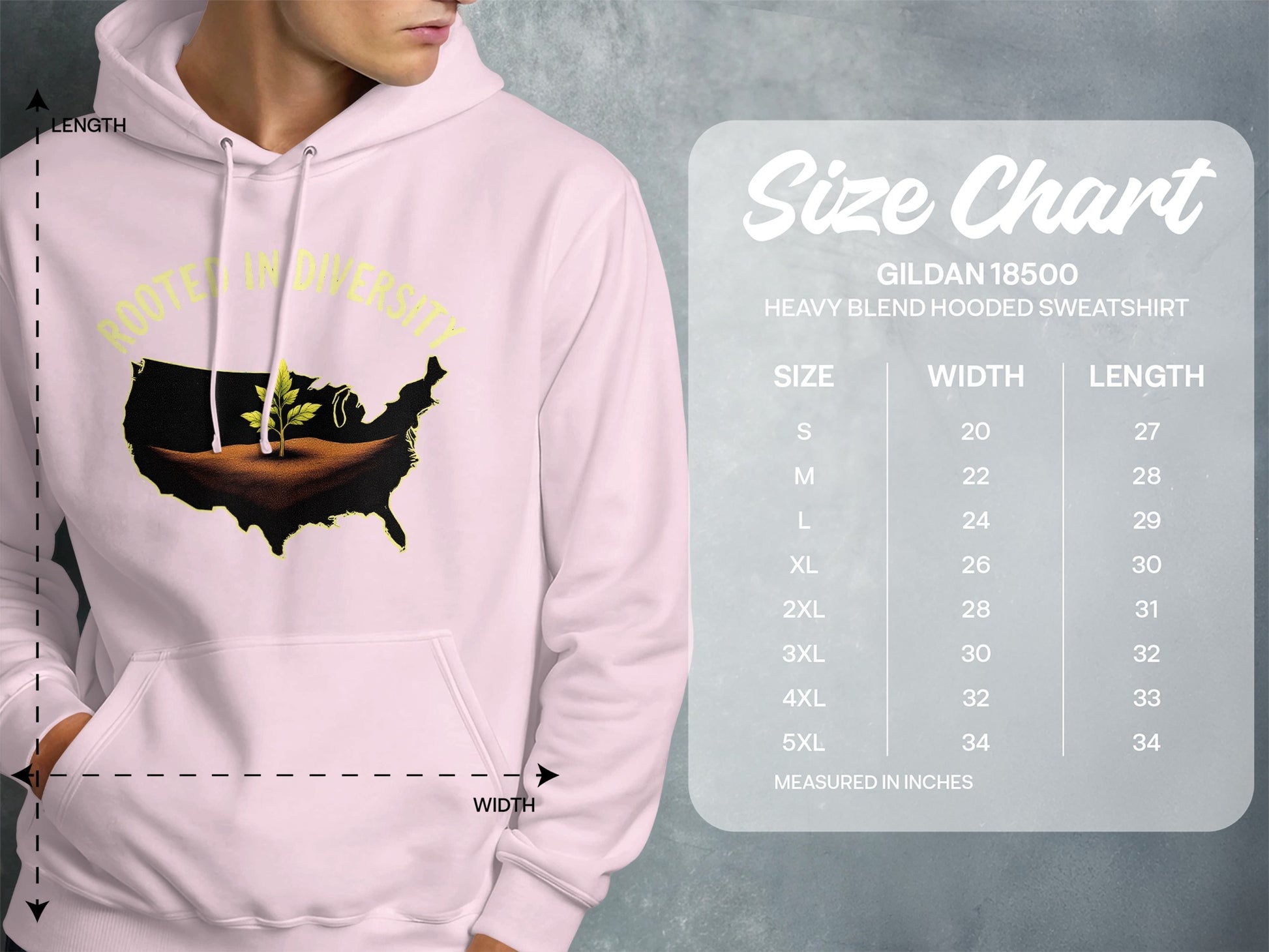 Rooted in Diversity Map Design Hooded Sweatshirt product