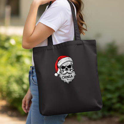 Santa Skull Chinga Tu Tote Bag Christmas Design
