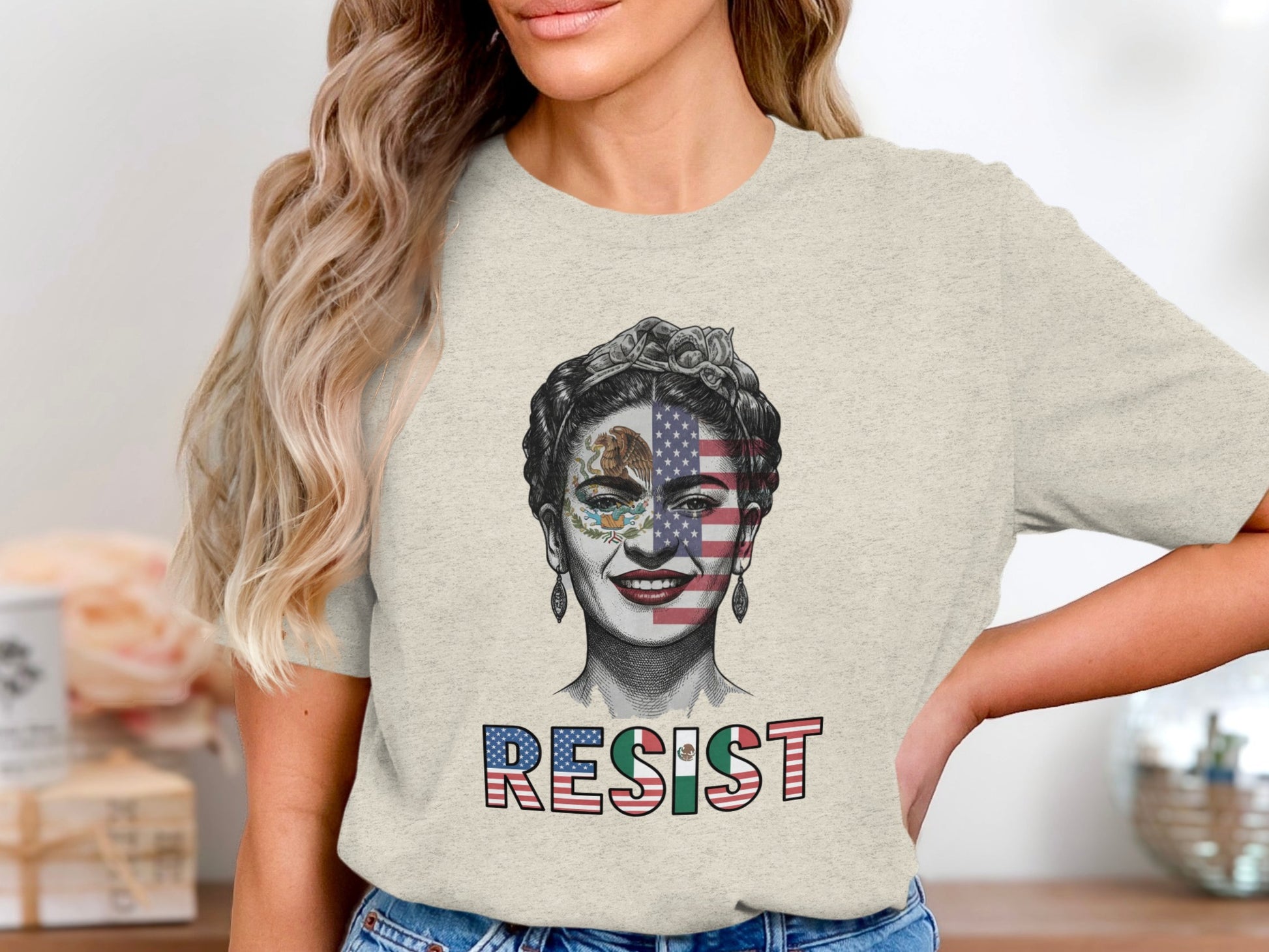 Frida Kahlo Resist Art Graphic Tee Statement product