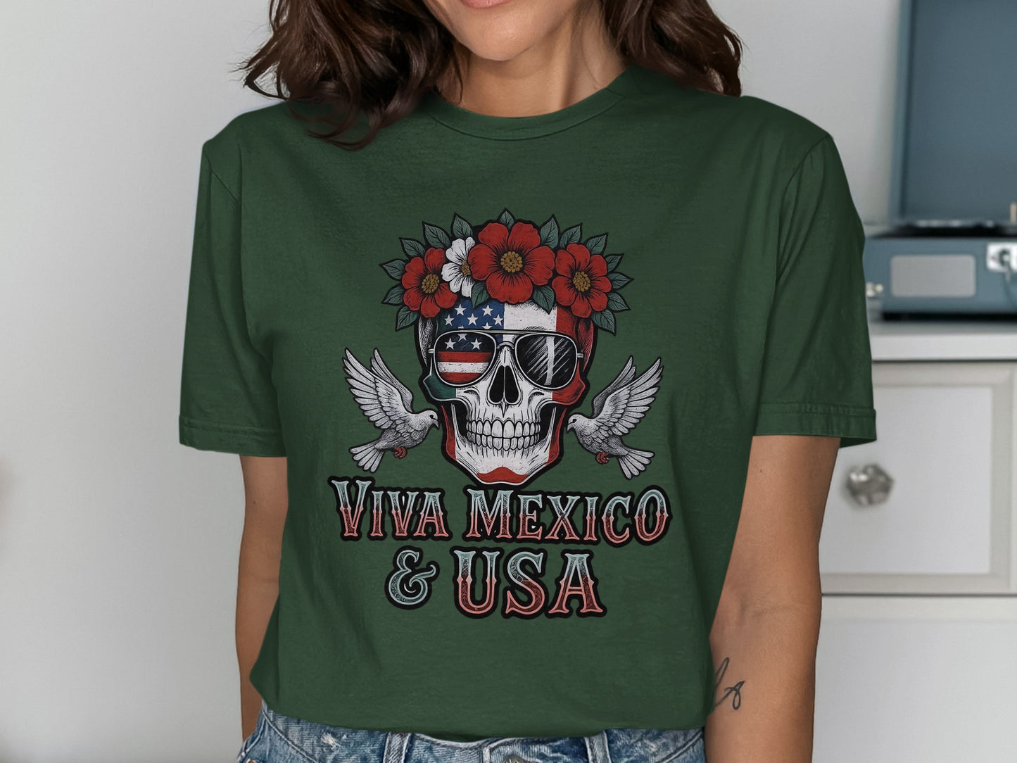 Viva Mexico and USA Skull Design product type