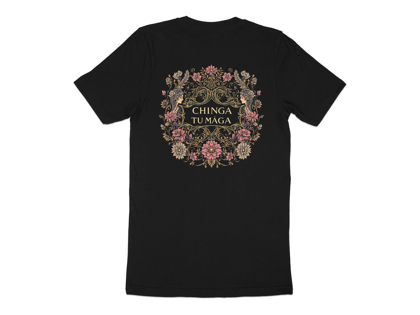 Chinga Tu Maga Floral Design Short Sleeve Shirt