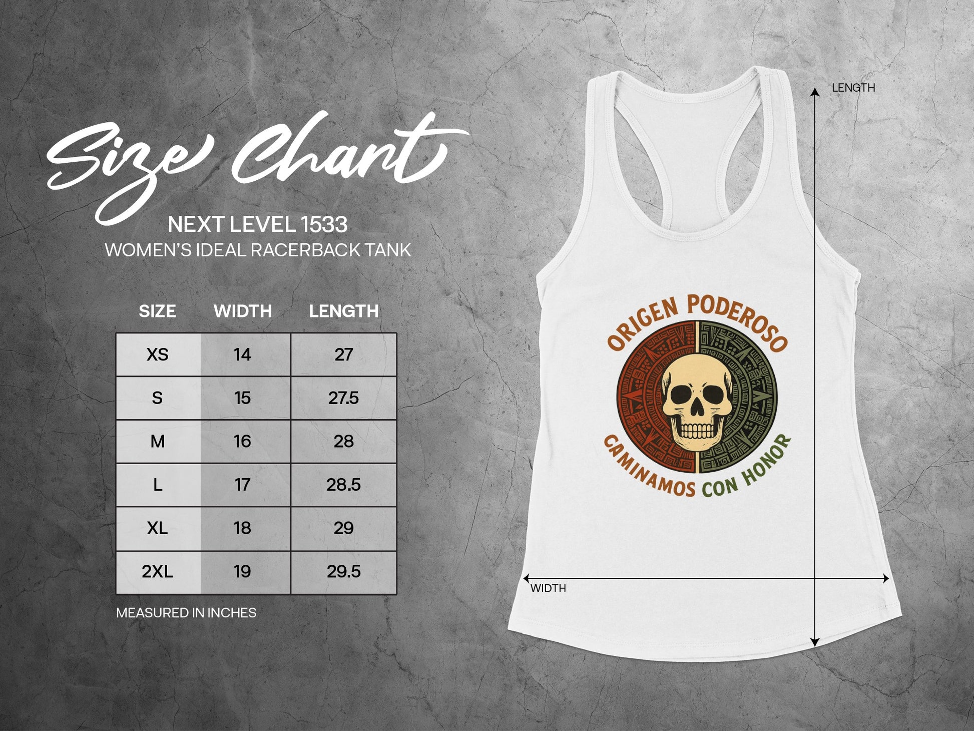 Origen Poderoso Caminamos Con Honor Racerback Tank