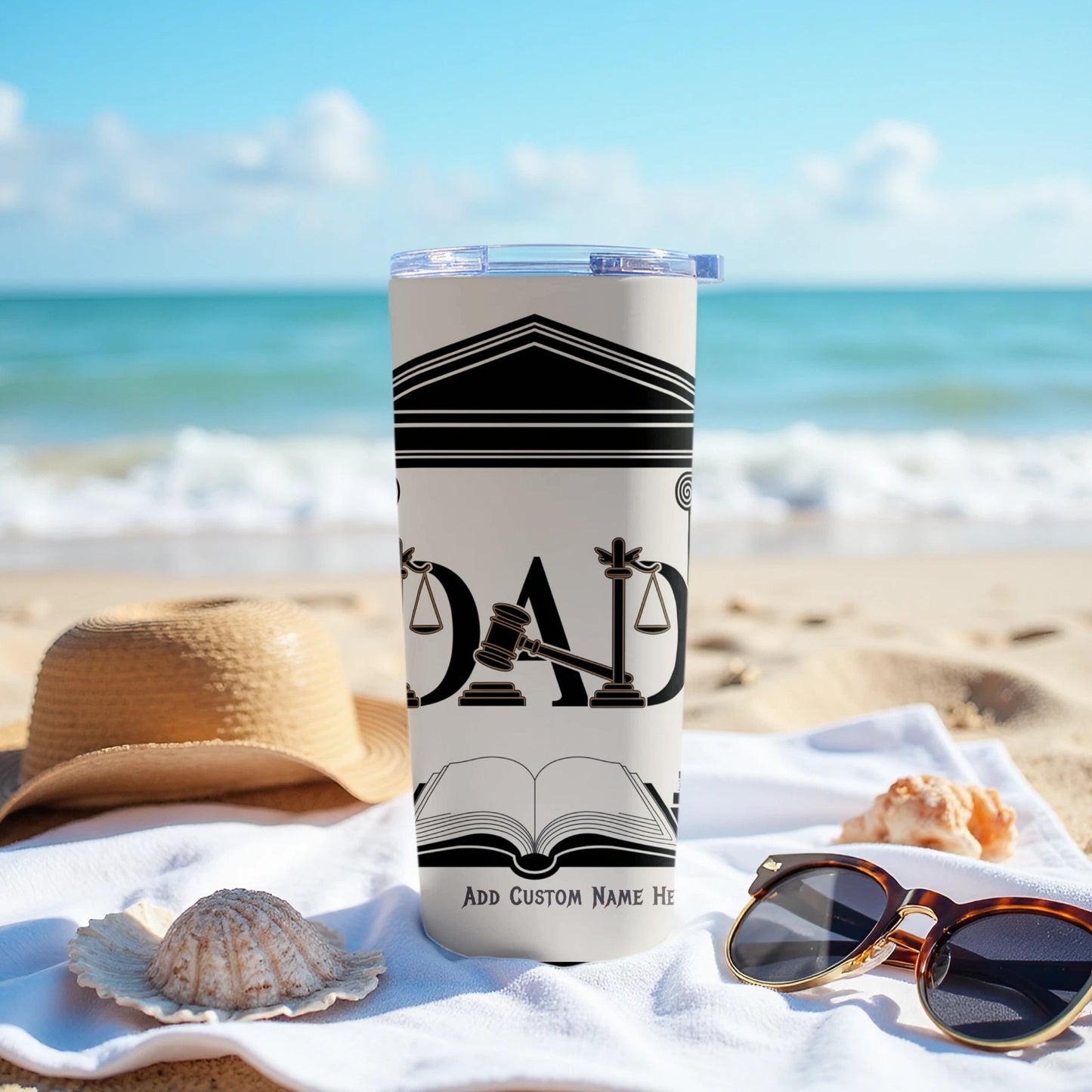 Personalized Dad Beach Themed Travel Mug product