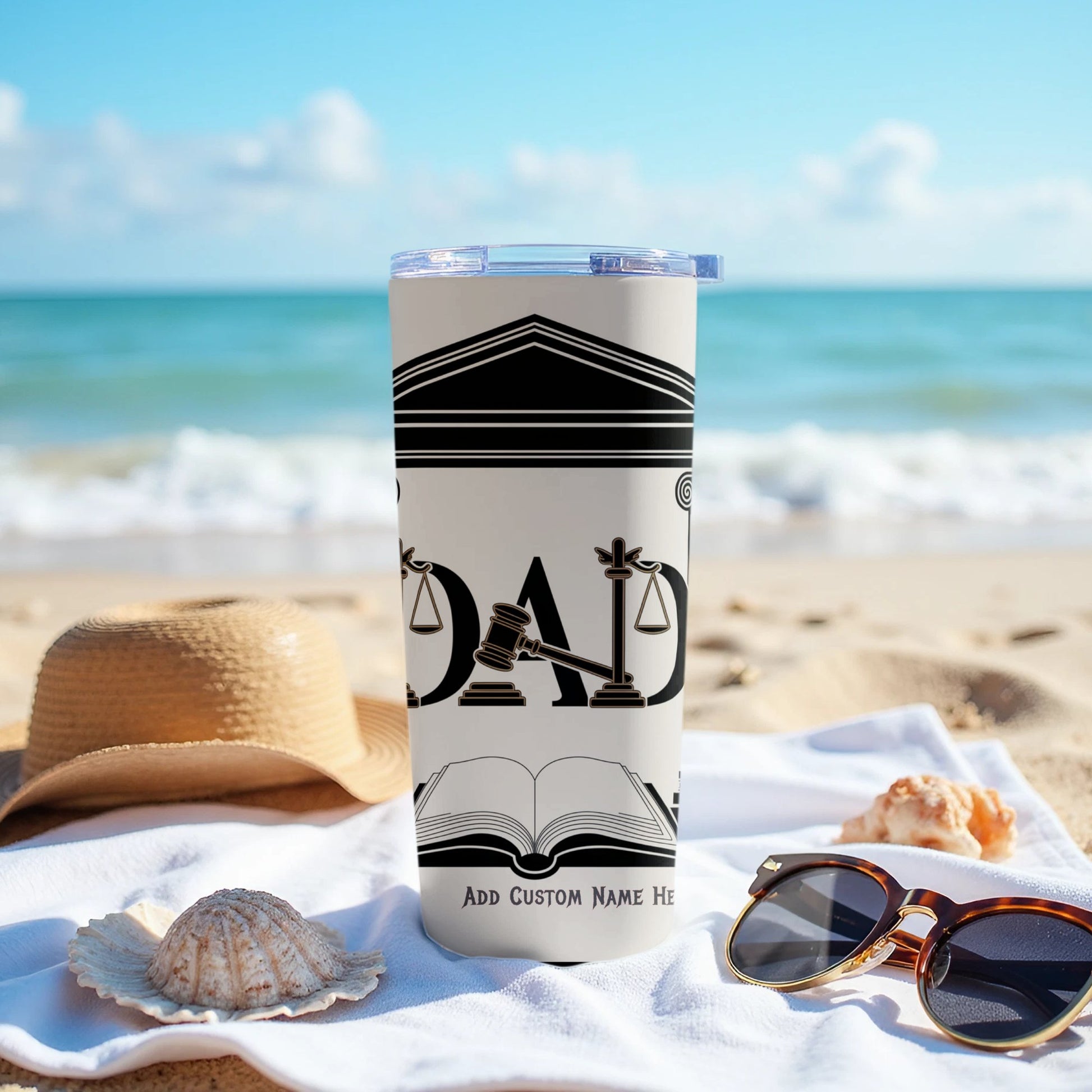 Personalized Dad Beach Themed Travel Mug product