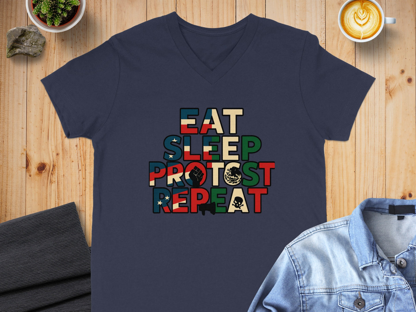 Eat Sleep Protest Repeat Graphic T-Shirt